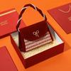 2025 red niche premium sense thousand bird grid velvet bride bag wedding bag gift daily available messenger bag