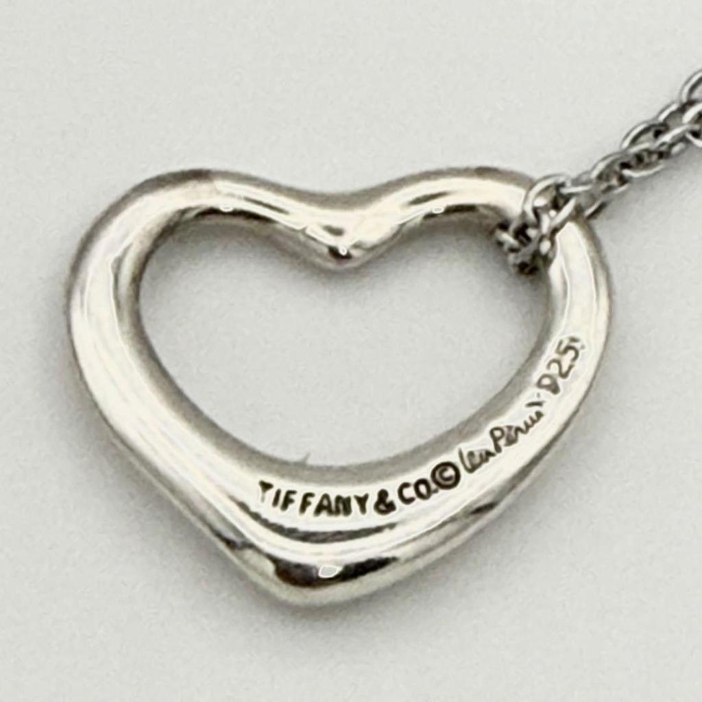 Used [External Chain] TIFFANY&Co. Open Heart Necklace Tiffany Pendant SV925