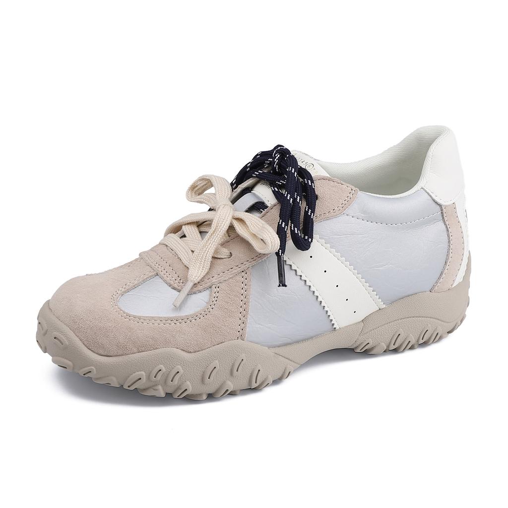 Summer new platform sneakers women wear high-end college style retro dad shoes women's front lace-up