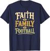 Faith Family Football Christian Game Day Fall T-Shirt