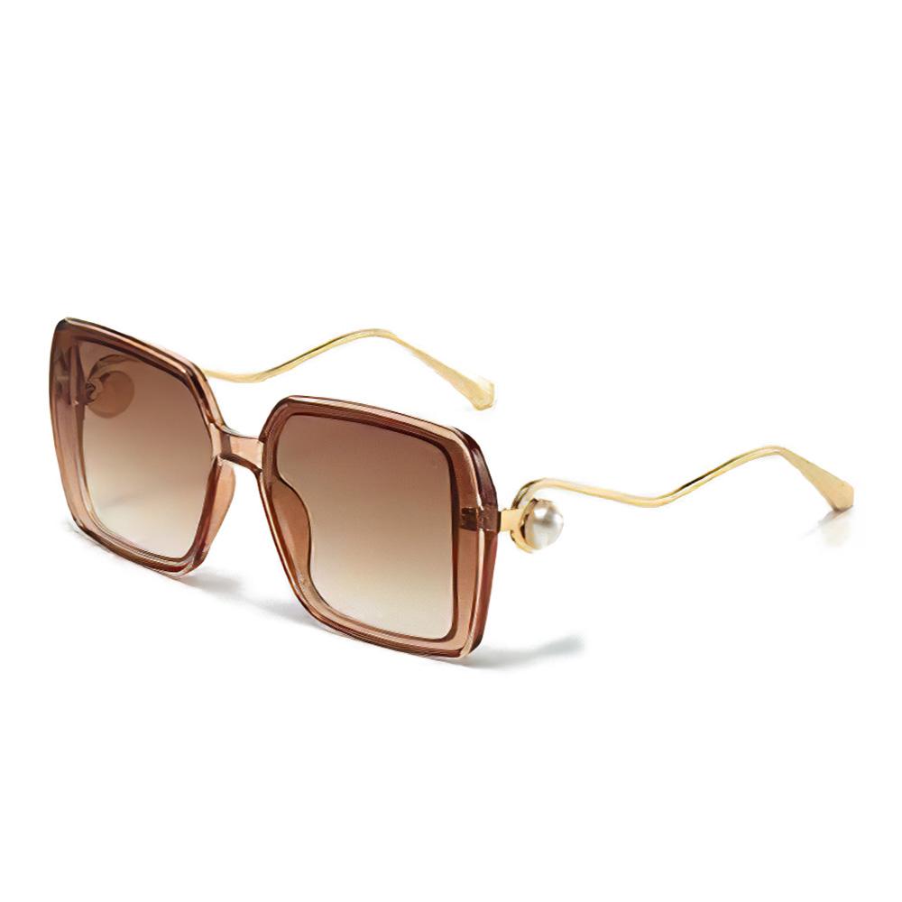 Sunglasses For Women Gradient Blue Yellow Frame Glasses Unique Double Frame Design Golden Spherical Decoration Modern Fashion