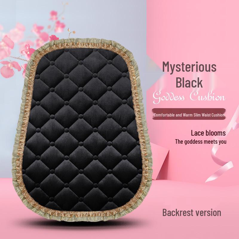 Uniwersalna antypoślizgowa pluszowa poduszka na fotel samochodowy z koronkowym wykończeniem na jesień i zimę