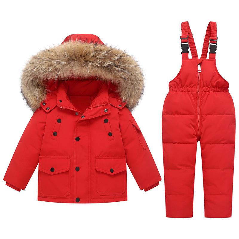 Thick Winter Down Jacket Set for Toddlers 1-3 Years - Unisex, Warm & Cozy Two-Piece Outfit