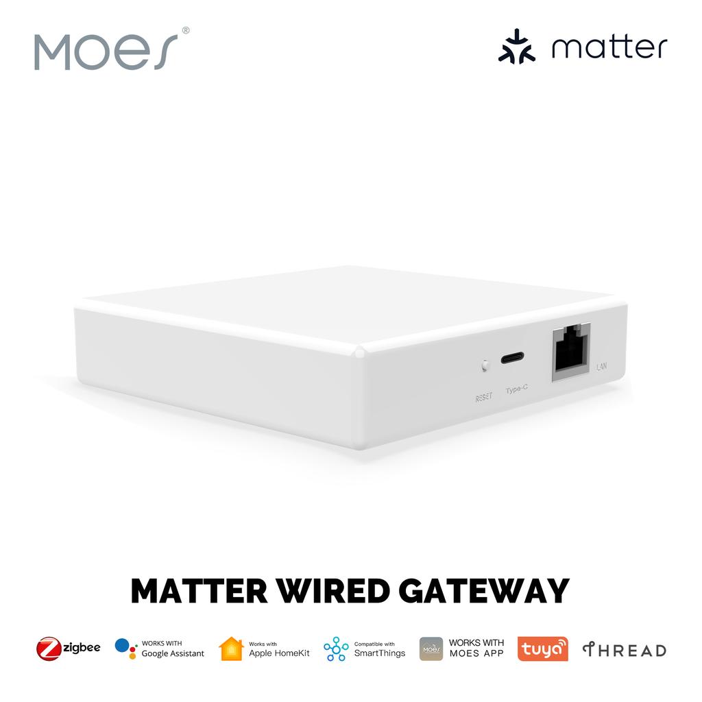 MOES Tuya Zigbee Matter Thread Wired Gateway Smart Home Bridge Matter Hub Support Voice Control Siri Homekit Alexa google Home
