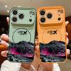 Snowy Mountain Night Scene Pattern Case For iPhone 17 Pro Max Magnetic For Magsafe Skin Feeling Cover For iPhone 16 15 14 13 Pro Max
