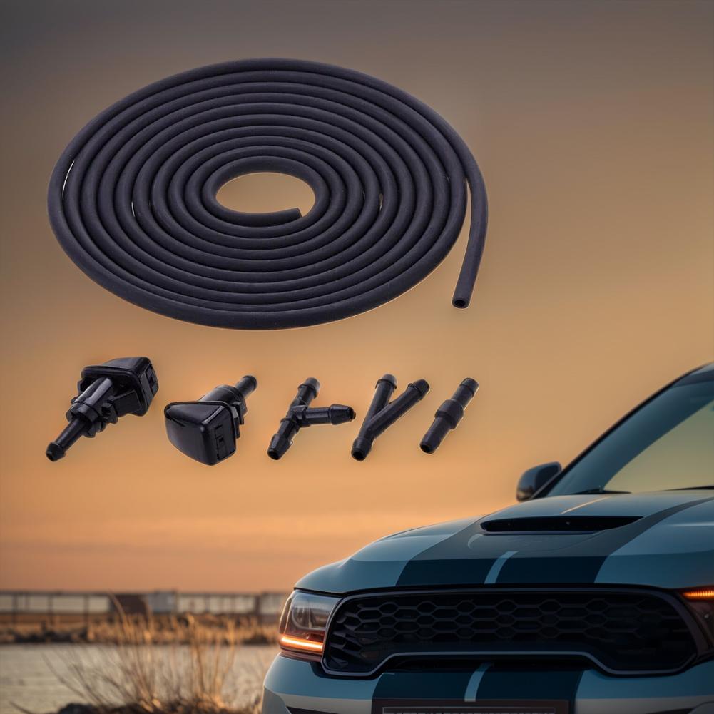 2M Fluid Hose Tube Pipe with 3Pcs Connector Washer Jet 2 Meter Fluid Hose with Connector for Dodge Durango Caliber Jeep Ram