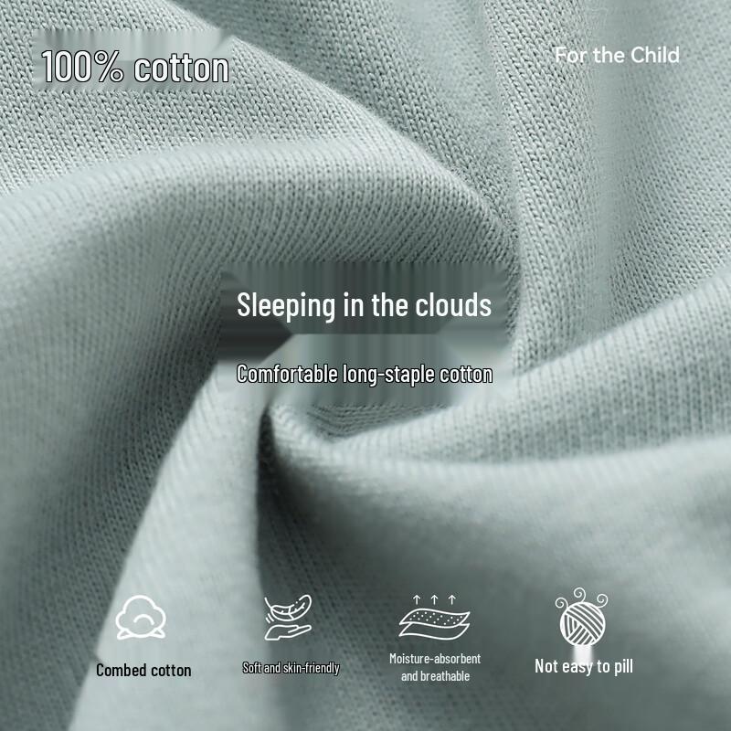 Ice Snow Cotton Boys' Pure Cotton Long Sleeve Pajama Set