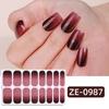 16Tips Gradient Sparkling Full Cover Nail Polish Strips Glitter Adhesive Nail Wraps Manicure Decoration Nail Sticker