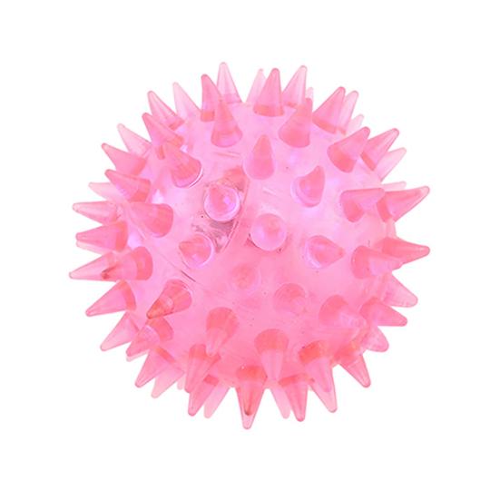 Bouncing Light-Up Ball Spiky Rubber Sensory Toy with Flashing Colors Cat Dog Chewing Toy Teeth Cleaning Thorn Balls