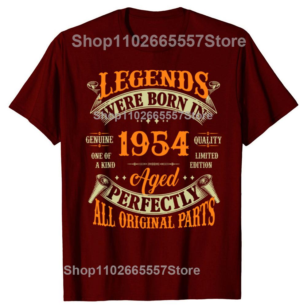 New Men 72th Birthday Tee Vintage Legends Born In 1954 72 Years Old T Shirt Oversize Printed Tee Shirt Casual Short Sleeve
