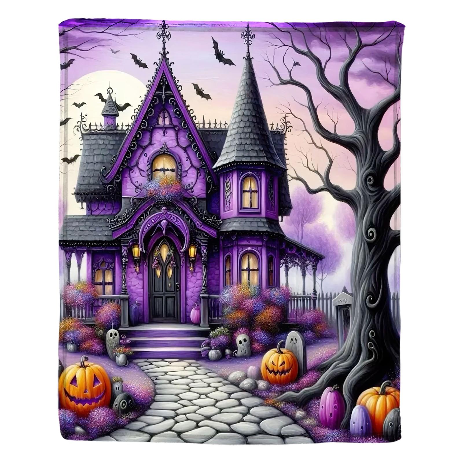 

Одеяло с принтом на Хэллоуин S фиолетовый