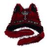 Plush Cat Ears Hat For Winter Warmth With Foldable Design For Punk Style Enthusiasts