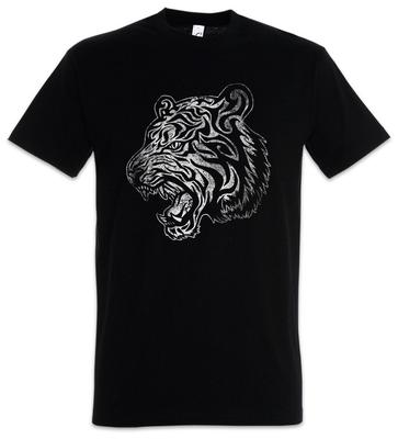 Tribal Tiger II Herren T-Shirt Kunst Tattoo Knoten Keltisches Kreuz Kreuz