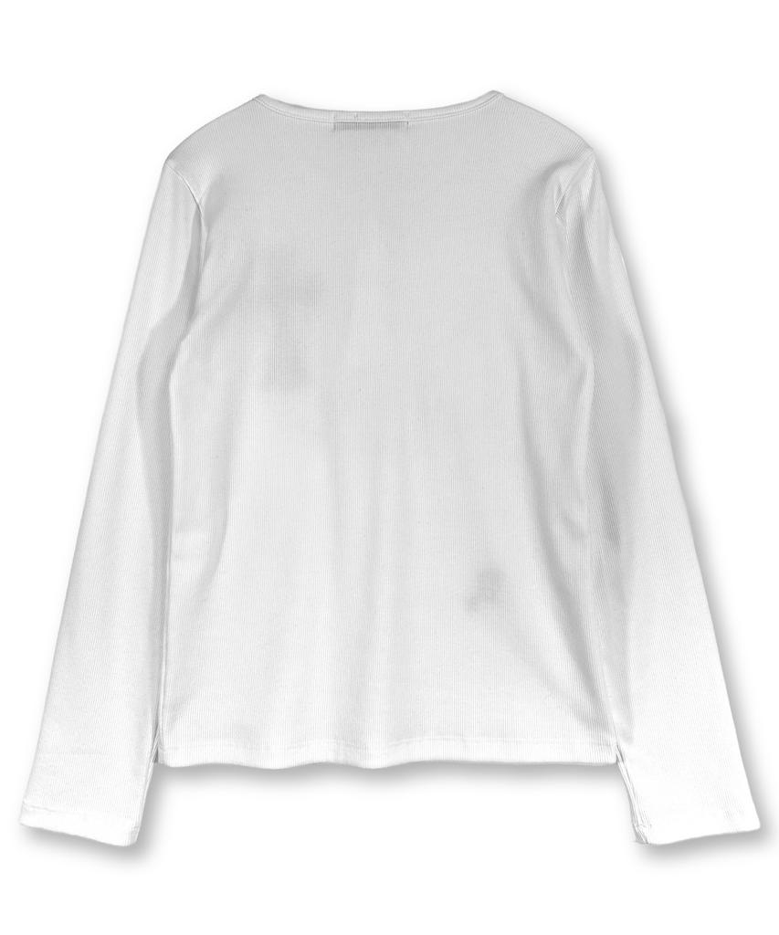 Damiswi Gothic Cross Henley Neck Long Sleeve_Ivory