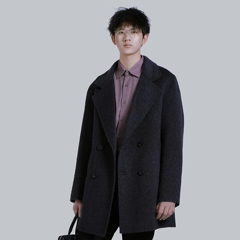 Yiliteng Men's 100% Wool Double-Faced Overcoat