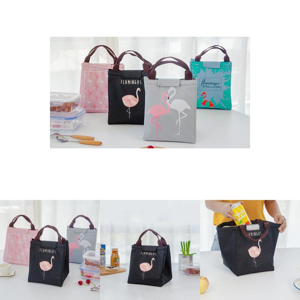 Elegant Flamingo Lunch Bag With Premium Oxford Cloth For Hot And Cold Food Storage