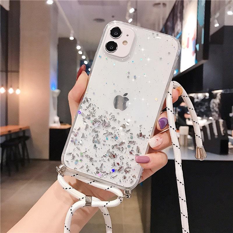 Applicable to Samsung S25U protective case S24U mobile phone case S23 gold foil Epoxy A15 diagonal span lanyard