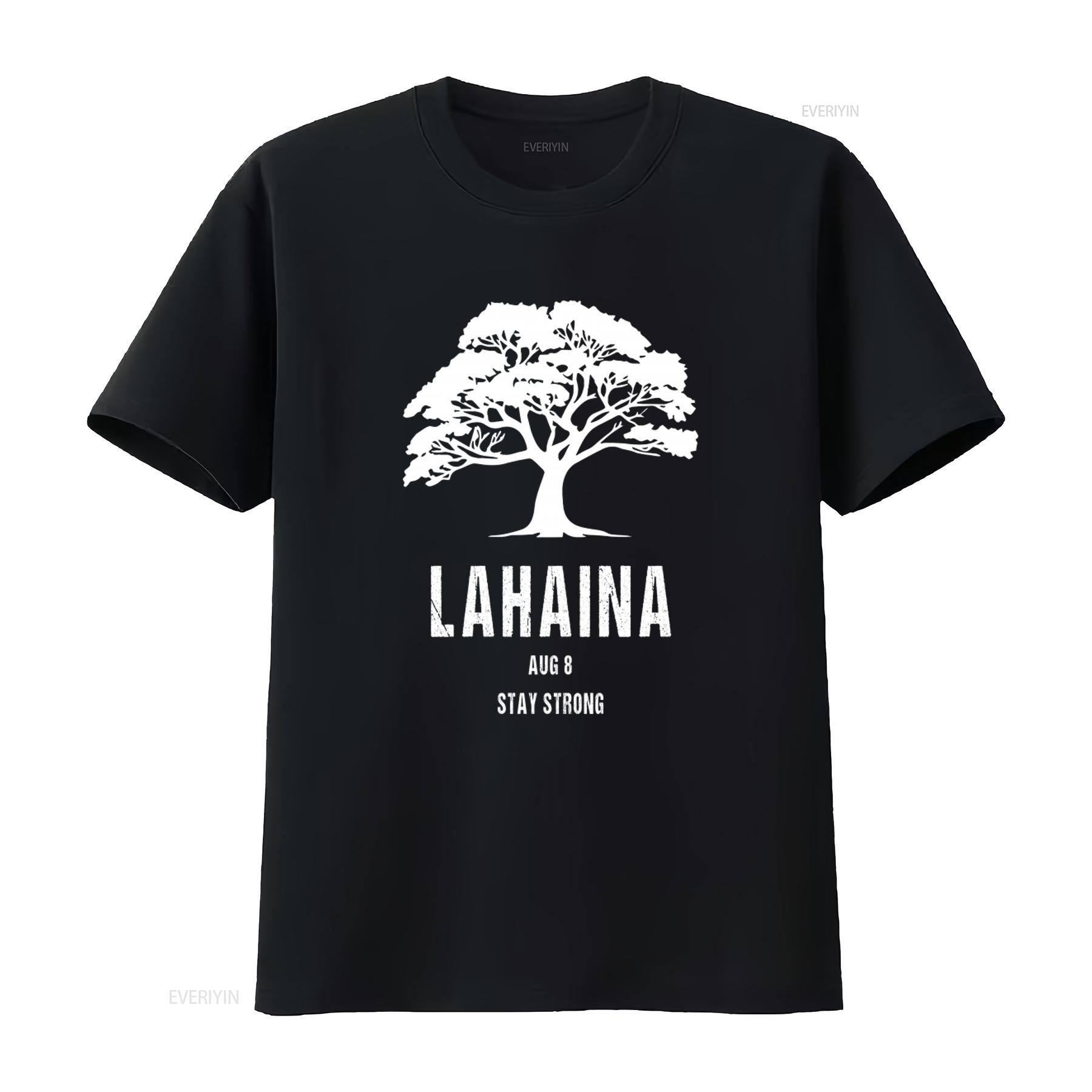 

Maui Hawaii Strong Lahaina Wildfire Survivor Premium T Shirt with Tree Design and Stay Strong Message vintage Washed 4XL