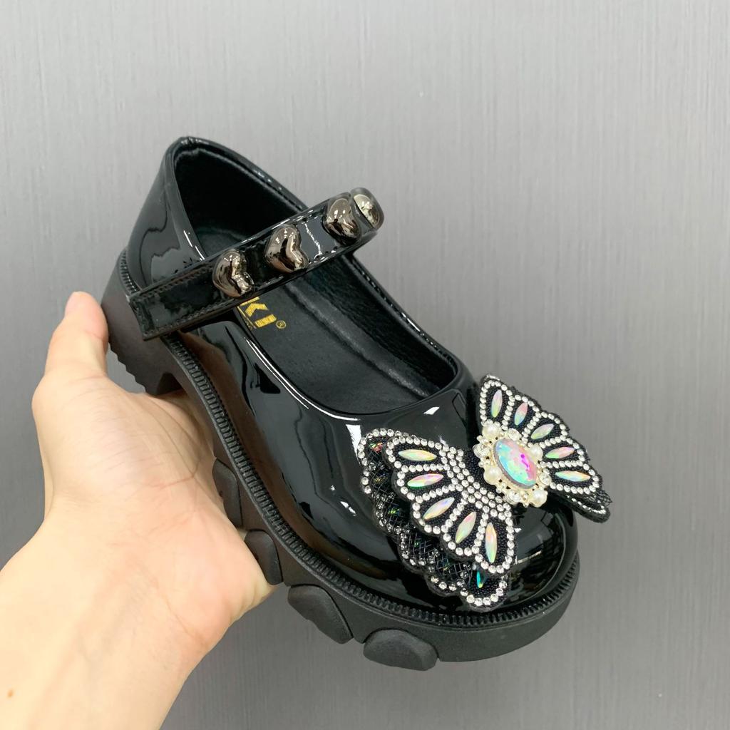 2025 New Girls' Leather Shoes Dancing School French Soft Sole Princess Shoes Spring and Autumn Children's British Style Small Leather Shoes