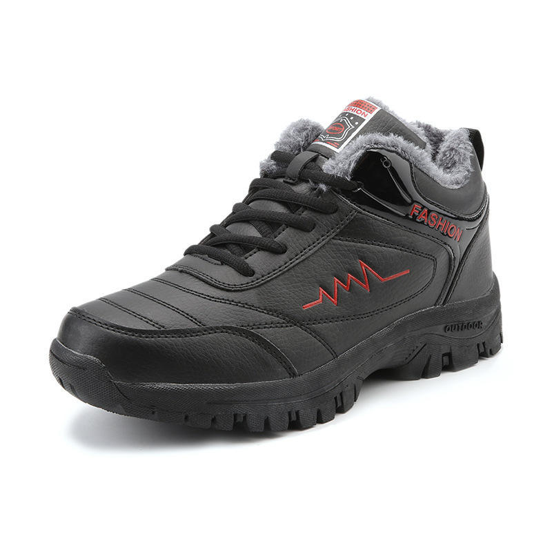 

Mens New Winter Plus Velvet Warm High Top Sports Shoes Anti Slip Shock Absorption Comfortable Running Shoes Thick High Top Boots 42 червоний