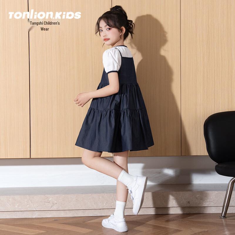 Tang Shi Girls Summer Puff Sleeve Princess Dress 130