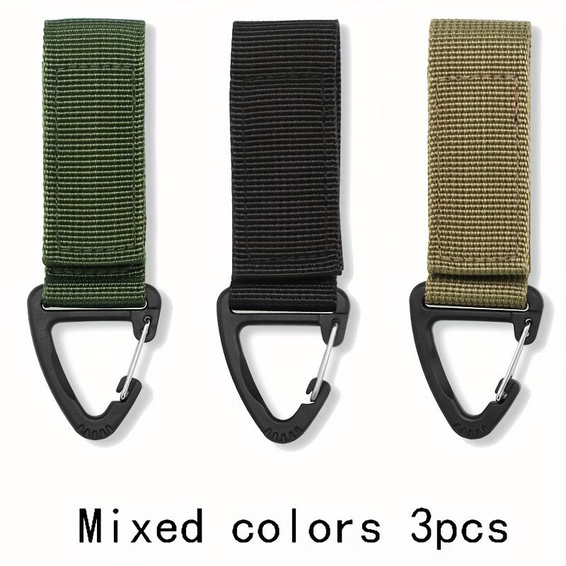 3/6Pcs Keychain Holders - Nylon Webbing Hanging Gear Clips with Triangular Buckle Hook for Outdoor Camping