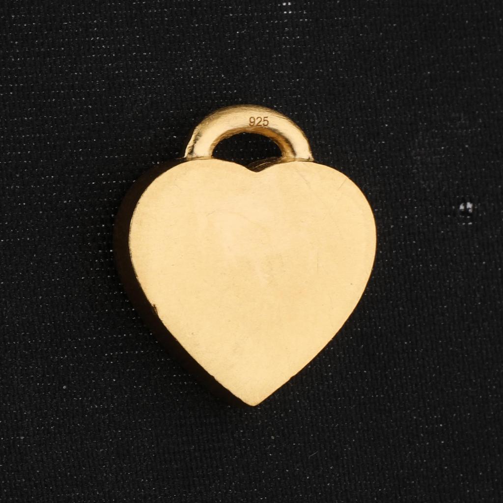 925 Sterling Silver Black Onyx Heart Pendant Gold Plated Handmade Fine Jewelry Gift for Her