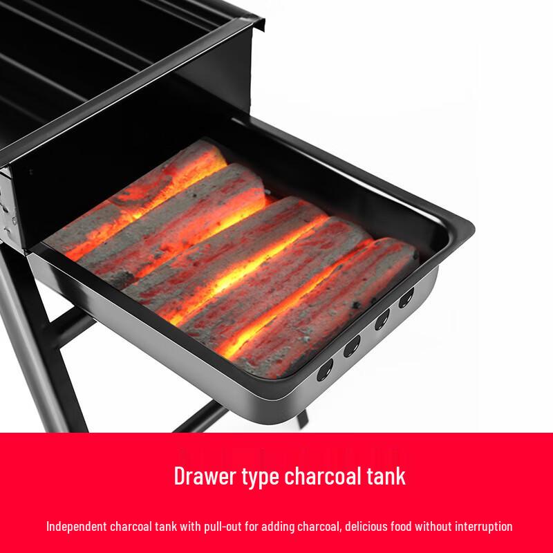 Maidekai Portable Folding Charcoal BBQ Grill with Seasoning Plate