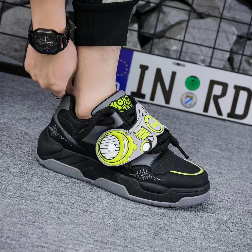 Spring new men's shoes color matching bread shoes student versatile sports board shoes comfortable casual platform heightening shoes