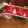 Red Ribbon with White Velvet Trim Snowflake Print Christmas Bow Gift Ribbon Christmas Decoration