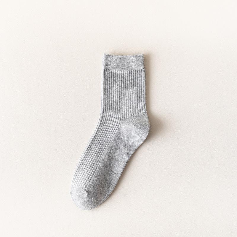 Men's Spring and Autumn Pure Cotton Pure Color Deodorizing Sweat Absorbing Business Tube Socks