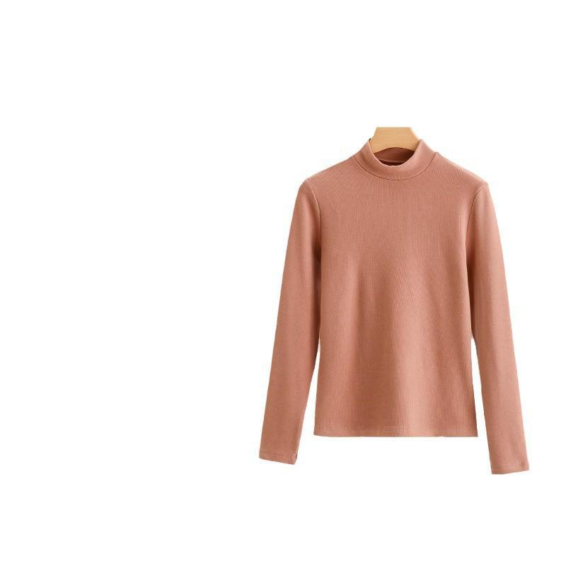 Women's Half-High Collar German Velvet Long Sleeve Top - Suitable As a Warm Base Layer or Men's Sweatshirt.