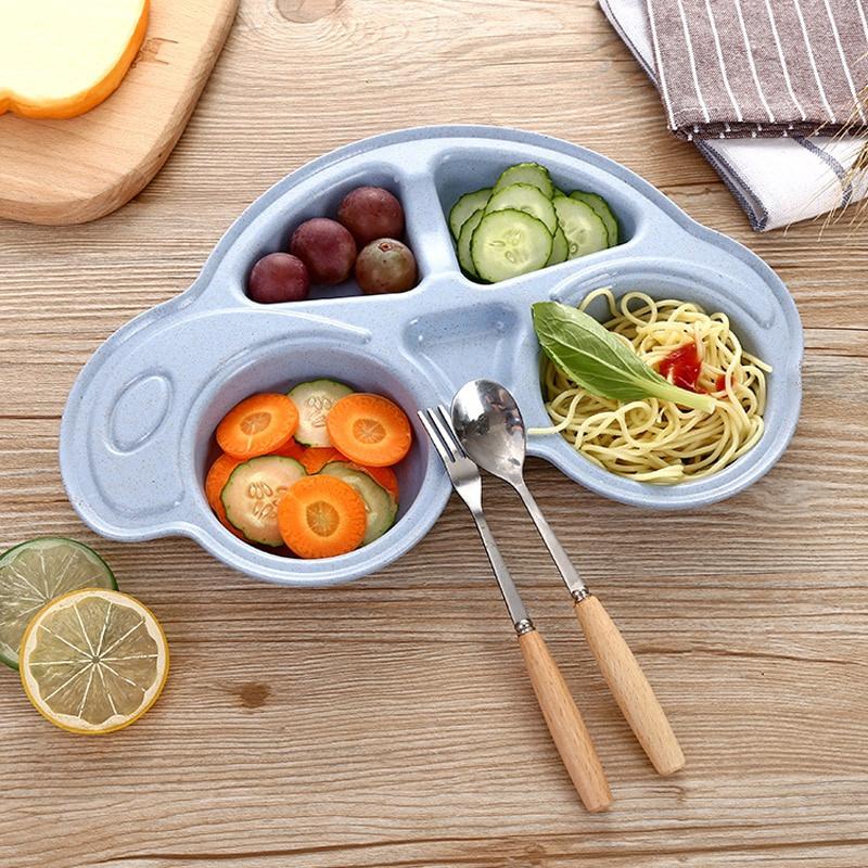 Toddler Infant Baby Dishes Cartoon Car Shape Plate Separated Child Food Plates Kids Dinnerware Tableware Tray