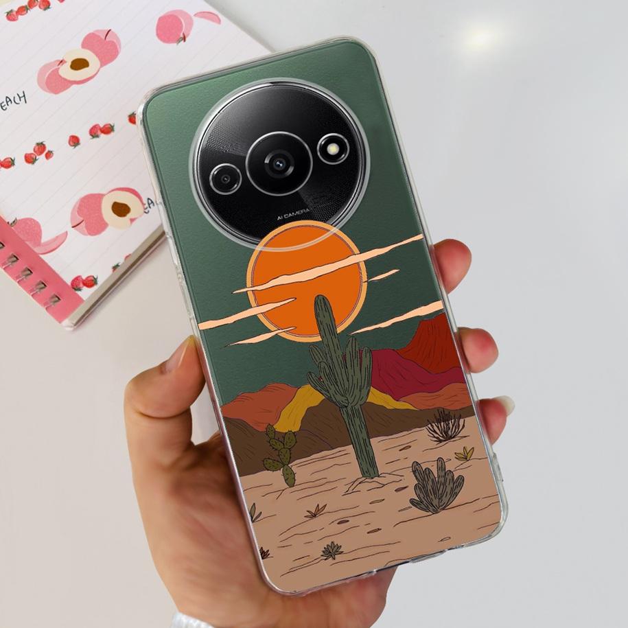 For Xiaomi Redmi A3 Case 2024 Popular Flower Soft Silicone Clear TPU Phone Cover For Xiomi Redmi A3 A 3 Bumper on RedmiA3 Fundas