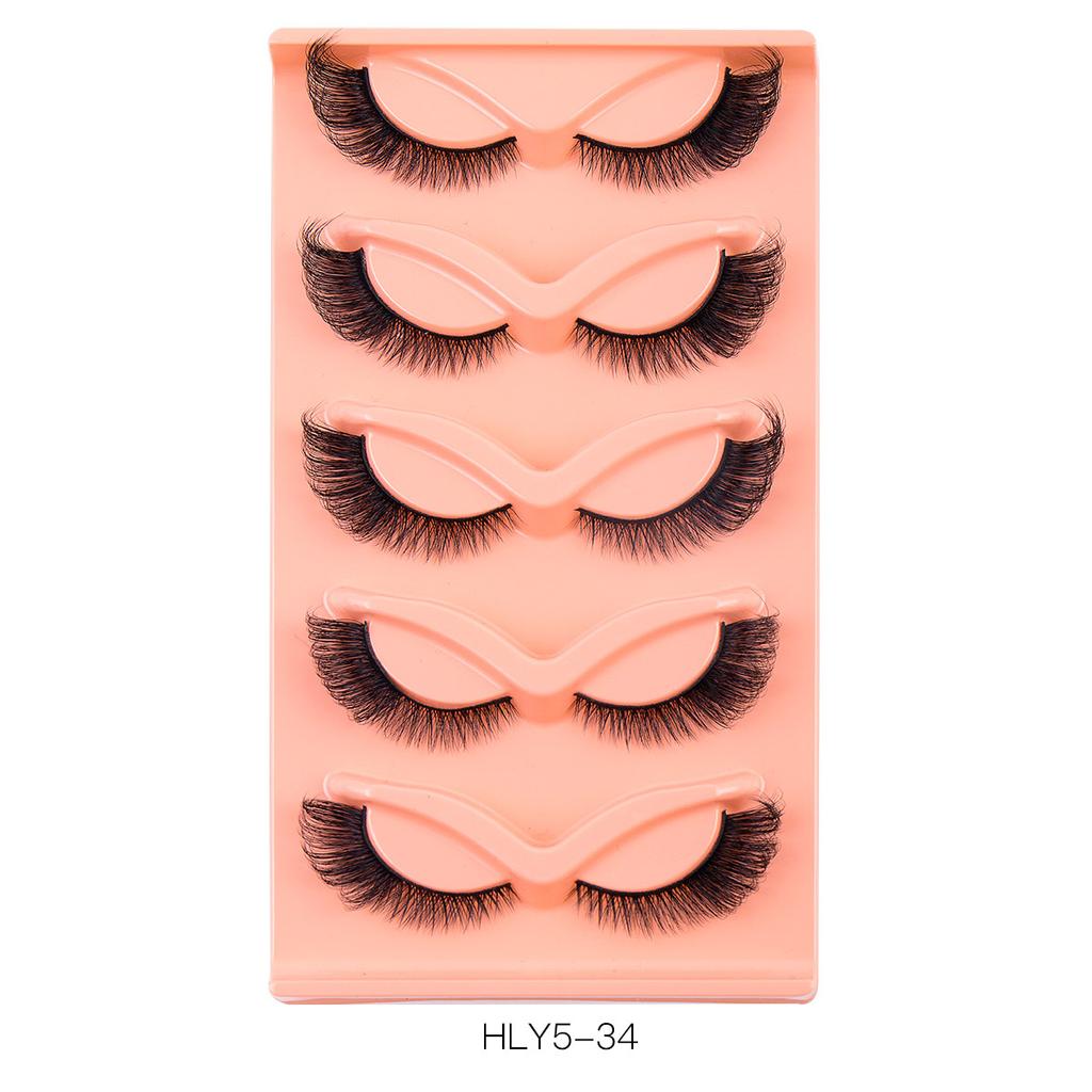 5 Paires De Faux Cils Obliques Renard Volant, Naturels Épais Extrémité des Yeux, Cils Étendus