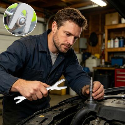 Universalselbstanziehender Schraubenschlüssel Hochkohlenstoffstahl Verstellbarer Schraubenschlüssel mit langem Griff Auto Fahrrad Reparaturen Mehrwinkel-Befestigungswerkzeug