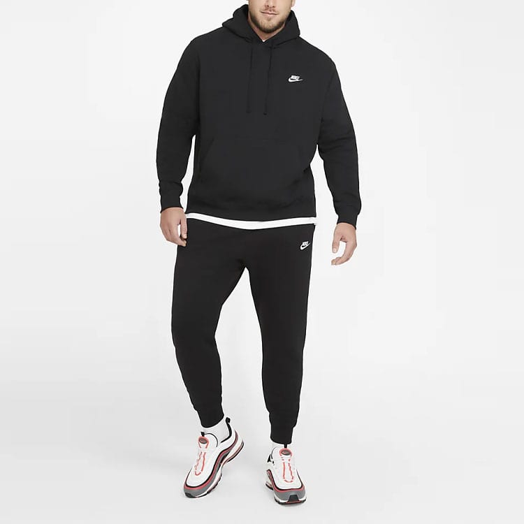 Nike Sportswear Club Fleece Brushed Thermal Pullover Fleece Lined Hooded Sportswear Sweatshirt Winter Men's Black BV2655-010