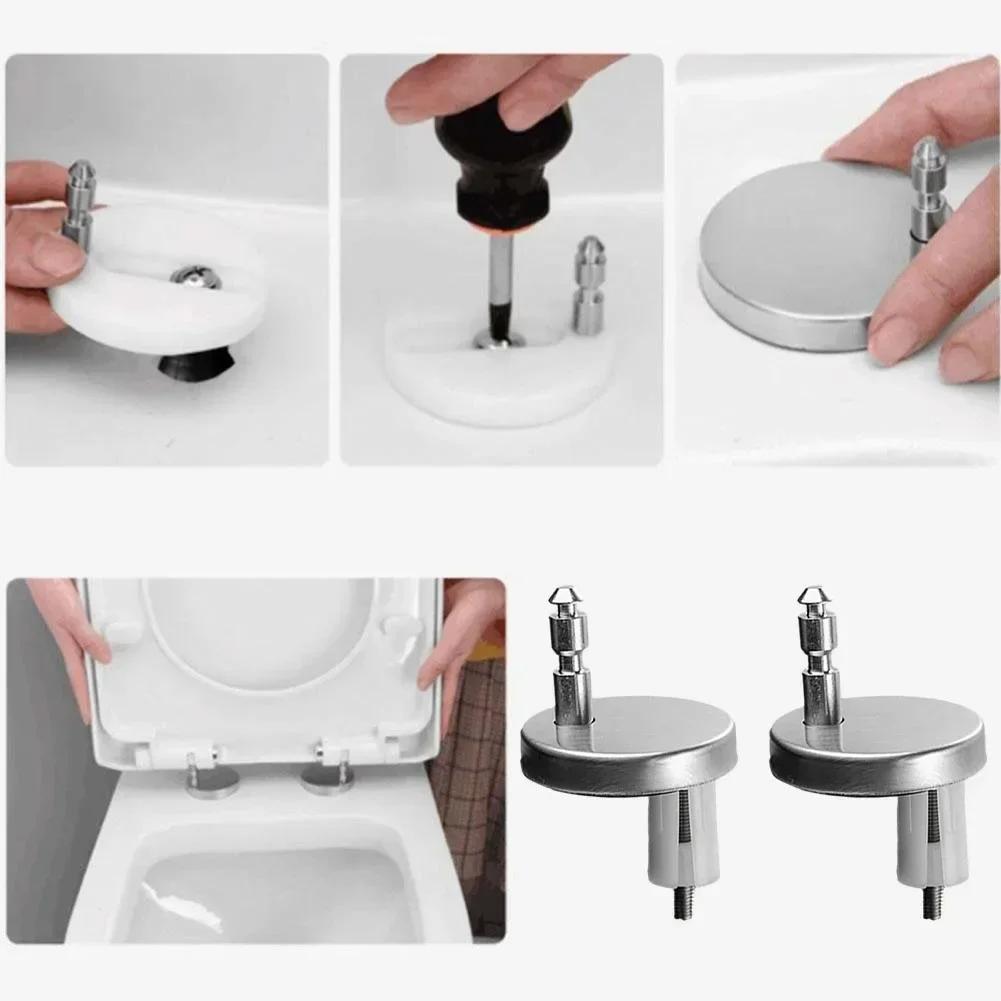 2pcs Universal Toilet Lid Hinges Fittings Quick Release Cover Hinge Screw 2pcs Universal Toilet Lid Hinges Fittings Quick Releas