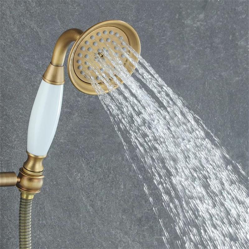 Tuqiu Antique Bathroom Shower Faucet Set Brass Material Bathroom Rainfall Shower Mixer Tap Brass Bath and Shower Faucet Set