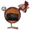 European Retro Style Chicken Shaped Iron Clock Desk Table Clock Home Ornament Craft Gifts