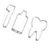 3Pcs/Set Cookie Mold Portable Multifunctional Rust-proof Tooth Shaped Cookie Cutter for Food
