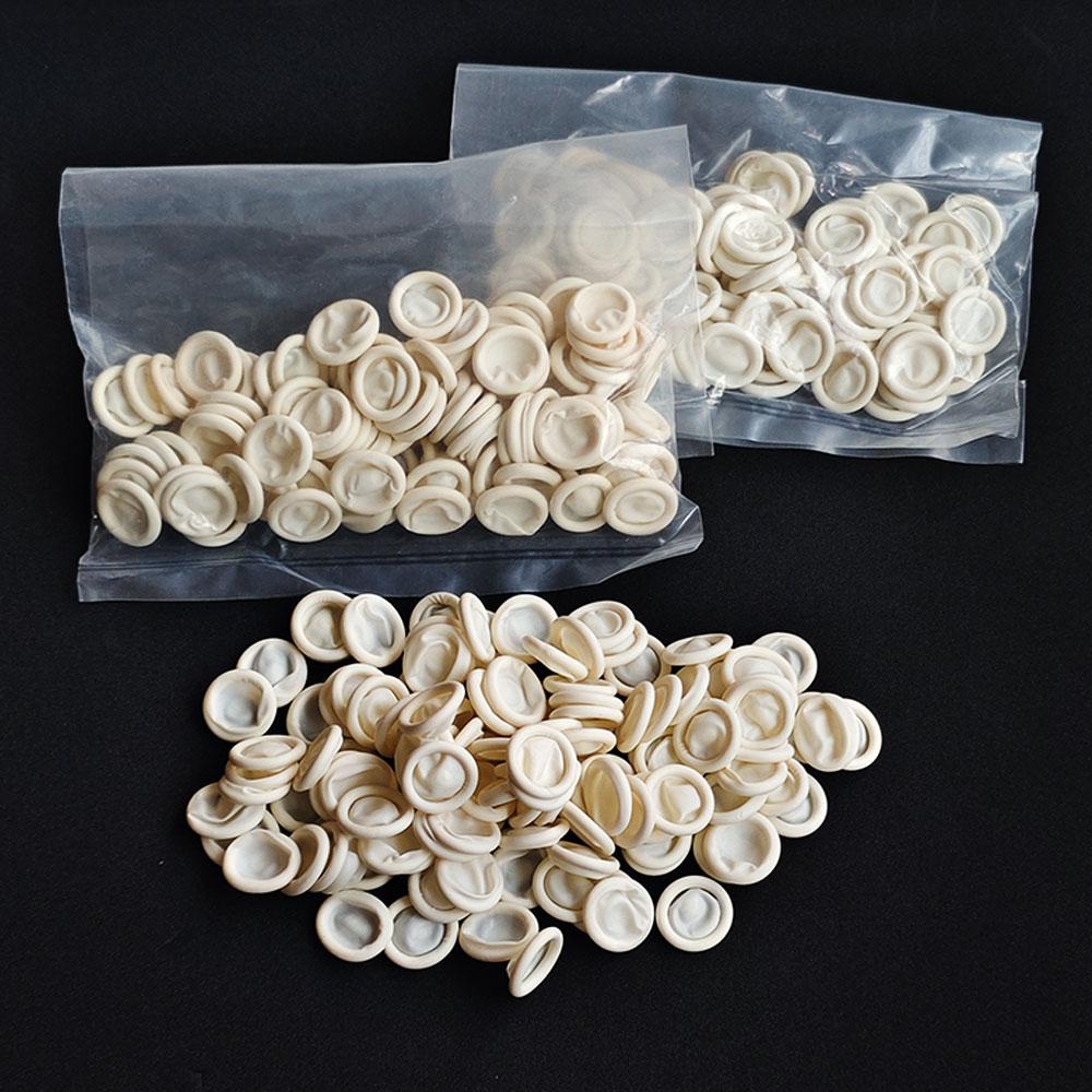 100/10 Pcs Disposable Latex Rubber Powder Free Finger Cots Sets Fingertips Protector Gloves New Watch Repair Tool Part
