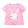 Little maven Girls t-shirts Animals Rabbit Appliques Pink Colors Baby Girls Tops Tees Shirts for 3years old Kids Clothes Cotton