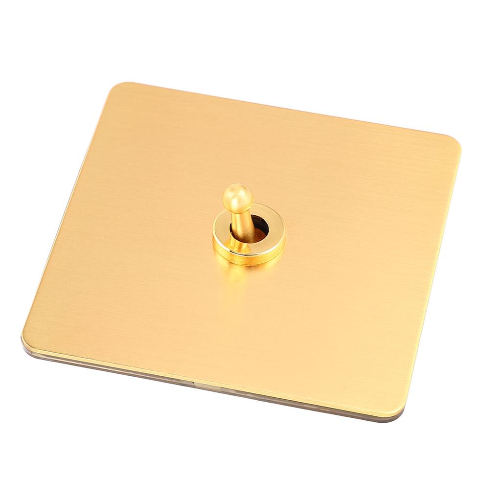 Comutator Basculant AC250V 1 Grup 2 Direcții Comutator Basculant de Alimentare cu Panou din Oțel Inoxidabil de Culoare Aurie și