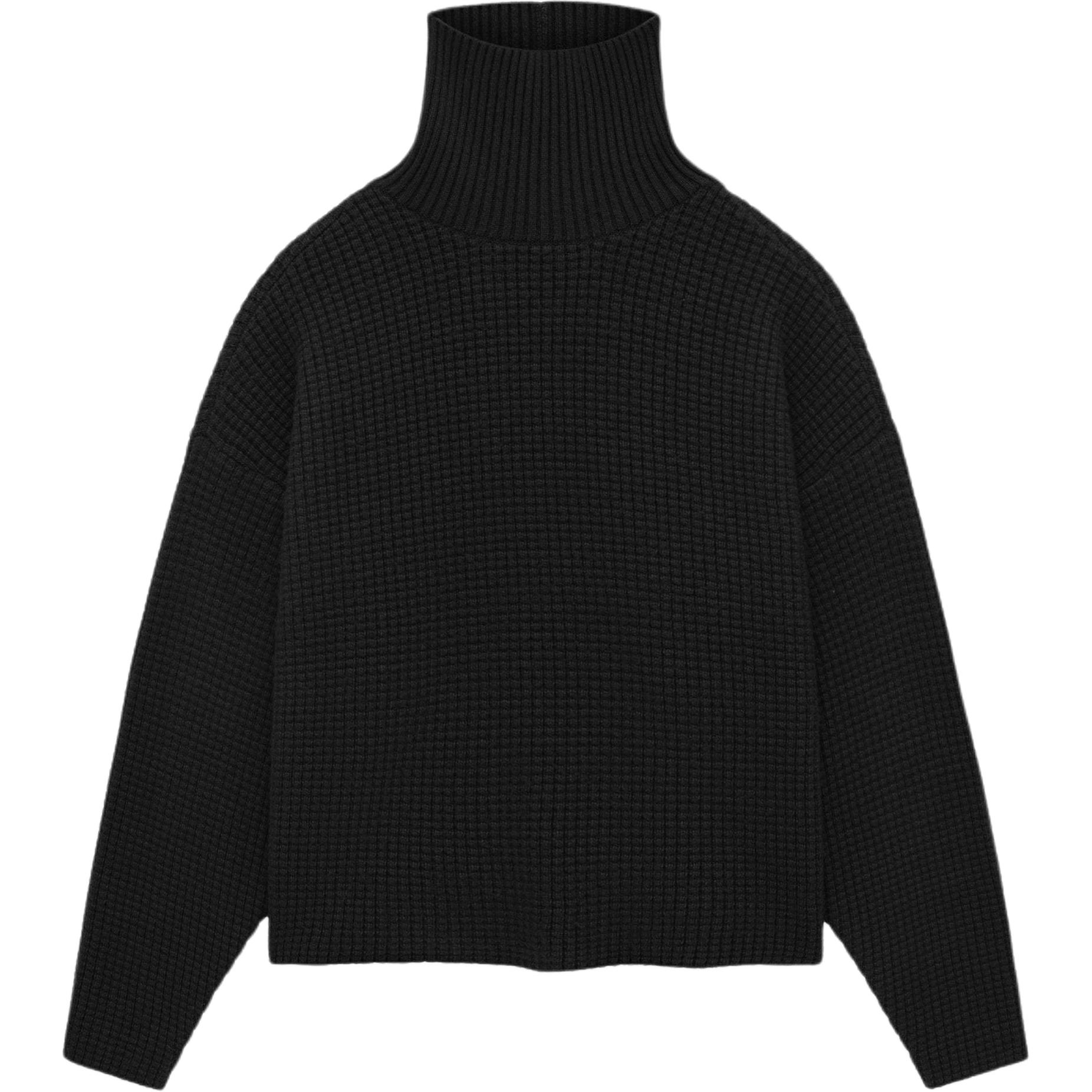

Fear of God Essentials Heavy Waffle Turtleneck Black Men Tops 192BT246190F XXL