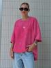 Cross-Border American Trendy 2024 Round Neck Washed Distressed Cotton T-Shirt for Couples