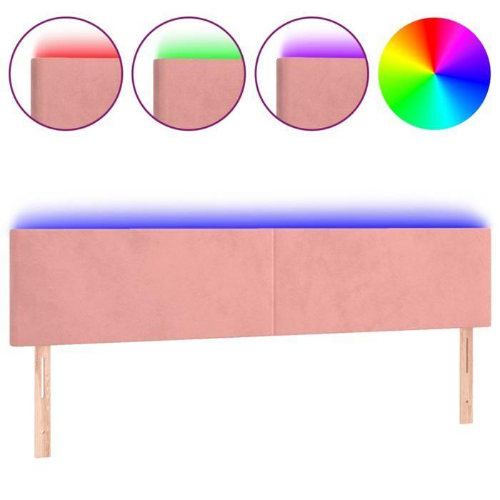 VidaXL Tête de Lit à LED Meuble de Chambre à Coucher Accessoire de Lit Double Tête de Cadre de Lit Intérieur Rose 3121397