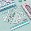 7/8PCS Straight Ruler Ruler Compasses Set Set Square Stationery Ruler Set  Office School