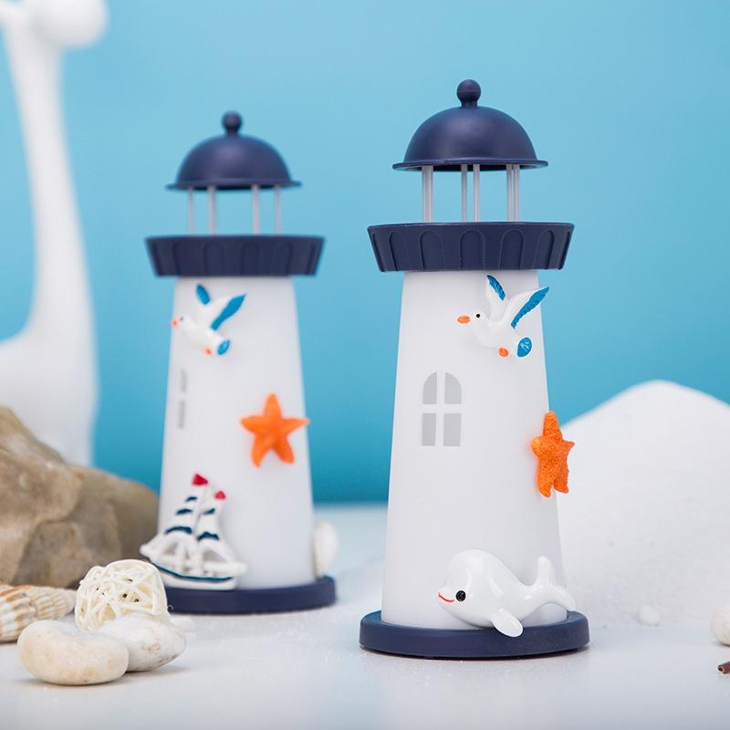 Oceánský maják Kreativní ozdoby Noční světlo Řemesla Středomořský styl Svítící stolní ozdoby