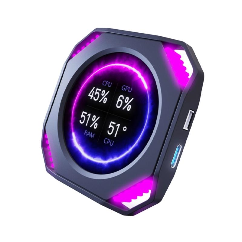 IPS Round Water Cooling Screen USB C Connecting Computer Temperature Monitors Dynamic 360°View for Customs PC Case